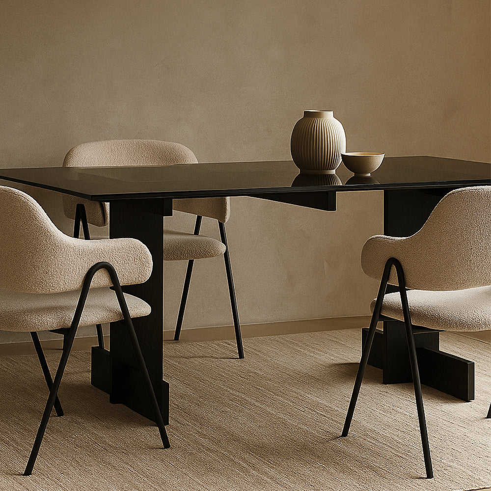 Zayle Rectangular Dining Table - Contemporary Oak Dining Table - Image 5